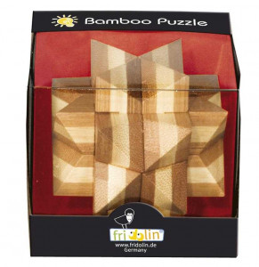 Fr_17462-Test IQ Puzzle 3D din lemn de bambus Stea, Fridolin