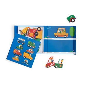 Joc magnetic vehicule Les Popipop– cutie magnetică cu 20 magneți pentru copii