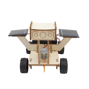 Luna Rover, rover din lemn cu 2 celule solare, de asamblat pentru copii +8 ani