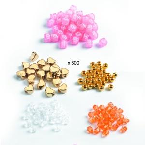 Set bijuterii Coliere și Brățări cu Mesaje - mărgele colorate si aurii + accesorii pentru copii între 6-10 ani, Djeco