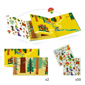 DJ08956-Planse cu autocolante repozitionabile Padurea fermecata, Djeco