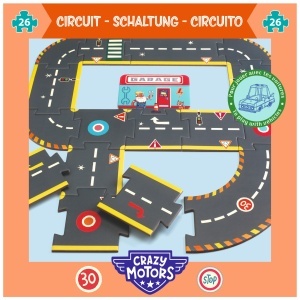 DJ05498 - Puzzle rutier modular pentru copii – compatibil cu Crazy Motors, Djeco