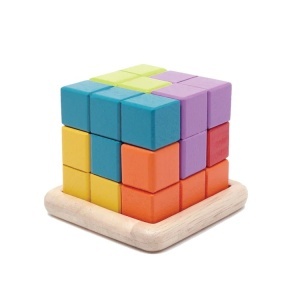 Piese colorate din lemn pentru cub 3D