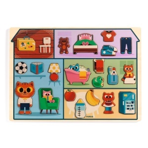 Puzzle din lemn pentru recunoașterea formelor și culorilor