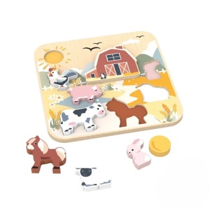 Puzzle educativ cu animale de fermă Speedy Monkey