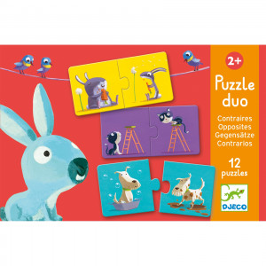 DJ08162-Puzzle duo Antonime cu animale, Djeco