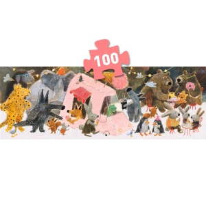 Puzzle artistic 100 piese Fiesta animalelor, Djeco