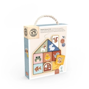 Puzzle magnetic din lemn Casuta, Speedy Monkey