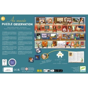 Puzzle cu 500 piese si joc de observatie Au musee, Djeco