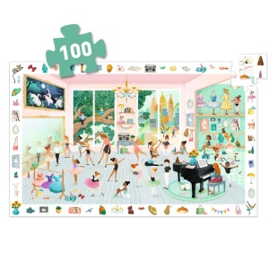 DJ07514 - Puzzle cu balerine și joc de observație Scoala de dans, Djeco
