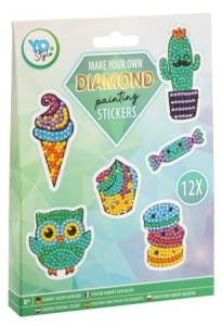 Set creativ, Creeaza propriile abtibilduri cu strasuri, Diamond paint stickers, Grafix(Verde) Verde