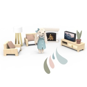 Set mobilier living pentru casa de papusi , Speedy Monkey
