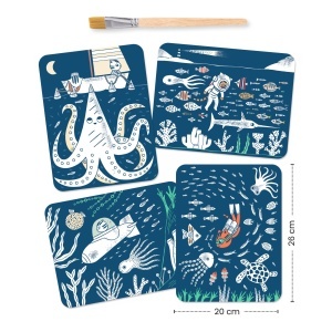 DJ00097 Set Pictură magică cu apă Djeco – 4 planșe creative pentru copii 