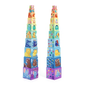 Jucărie educativă pentru copii 12+ luni piramidă de 86 cm, certificat FSC®.