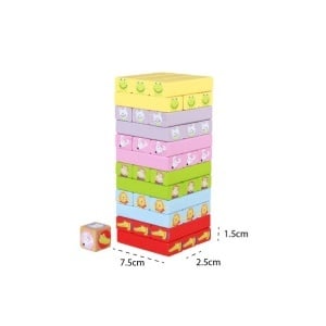 Blocuri colorate din lemn – joc tip Jenga pentru copii