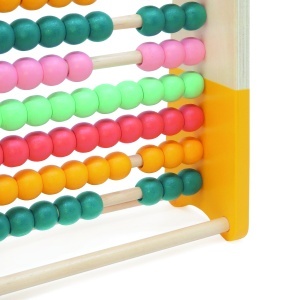 Abacus educațional din lemn pentru copii cu bile colorate