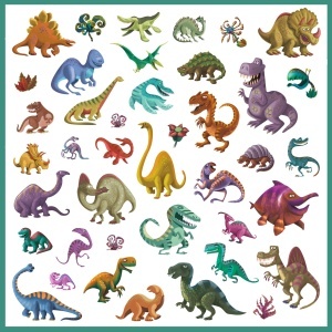 DJ08843-160 stickere dinozauri preistorici pentru copii, Djeco