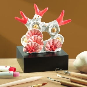 Figurina modelata din lut, set creativ cu toate materialele si uneltele incluse