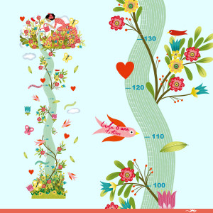 DD04041-Decoratie camera copilului stickere masuratoare Gradina inflorita, Djeco