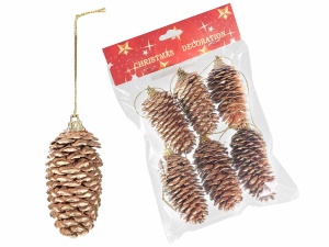 Decoratie de Craciun Con de brad aurit