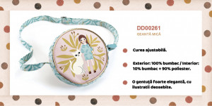 DD00261-Gentuta textilă rotunda din bumbac Pisica, Djeco