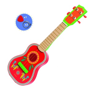 DJ0613- Ukulele colorat pentru copii cu ilustrații vesele Djeco
