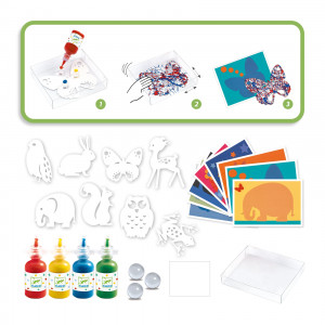 DJ09686-Kit creativ pictura cu bile din sticla Animale, Djeco