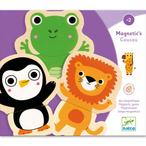 DJ03118-Puzzle două pise cu magneti Animale prietenoase, Djeco