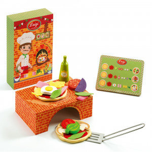 DJ06538-Cuptor si indrediente din lemn pentru Pizza Luigi, Djeco