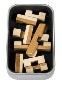 Fr_17324-Joc logic IQ din lemn bambus in cutie metalica, Fridolin