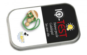Fr_17131-Test IQ puzzle lemn de bambus cu snur in cutie metalica, Fridolin