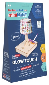 Kit STEM Veioza din lemn cu senzor tactil miniMINT Glow Touch, Fischertechnik