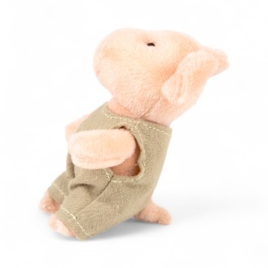 mini porcusor de plus cu salopeta