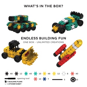 Nano Clics Pentru construit vehicule 250 piese, Clicformers
