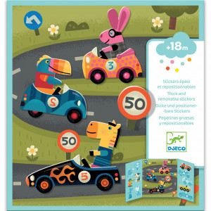 DJ09073 -Autocolante repozitionabile Vehicule, Djeco
