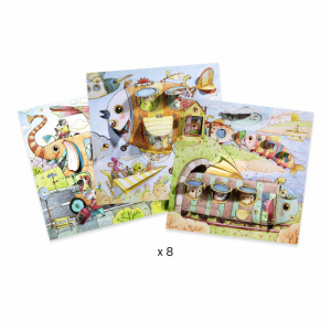 DJ09684 Planse de colorat cu surprize si efect 3D Djeco