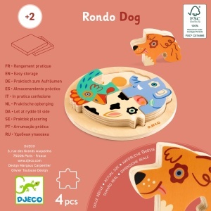 Puzzle din lemn Rondo Dog, Djeco