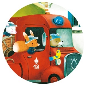DJ07269-Puzzle din carton cu ilustratie misiune de salvare pompieri, Djeco