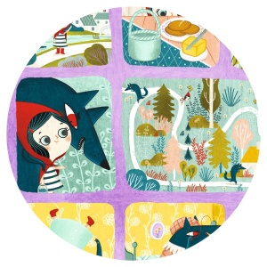 DJ07050 Puzzle poveste Scufita Rosie Djeco