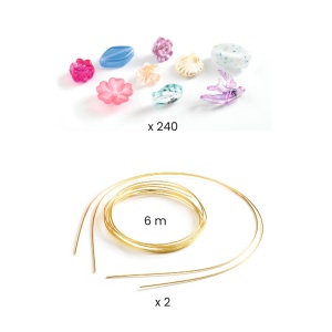 Diademe Strălucitoare - set cu 240 de mărgele acrilice și benzi aurii