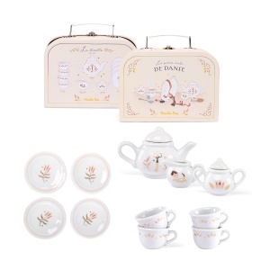 Set de ceai ceramic La Petite École de Danse – 11 piese cu motive roz și aurii pentru fetițe 
