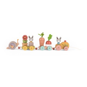 Trenulet din lemn cu activitati, Moulin Roty