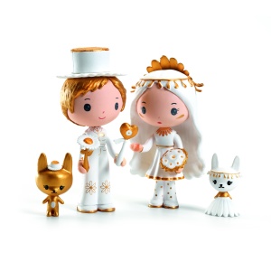 DJ06959 - Figurine colecție Tinyly cu personaje albe și aurii, Djeco