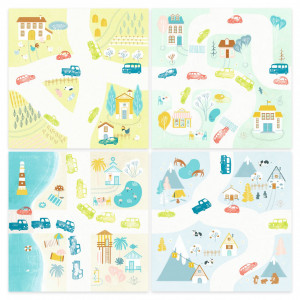 DJ09952-Set creativ cu stampile Trafic, Djeco