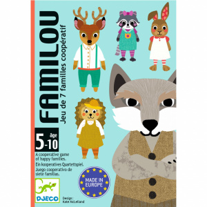 DJ05103 - Cărți ilustrate Familou cu animale colorate, Djeco