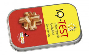 Fr_17126-Test IQ Puzzle 3D din lemn de bambus in cutie metal Block, Fridolin