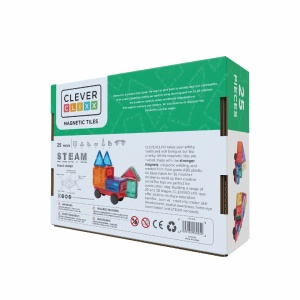 Cleverclixx  – joc magnetic cu 25 piese și roți
