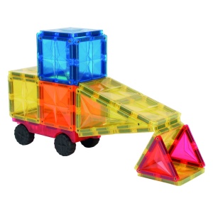 Set de construcție magnetic cu roți – 25 piese, Cleverclixx
