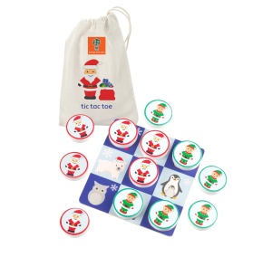 OTT26545 Joc tic tac toe din lemn varianta de sarbatori, Orange Tree Toys