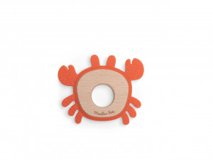 Jucarie bebe Inel dentitie lemn silicon Moulin Roty
